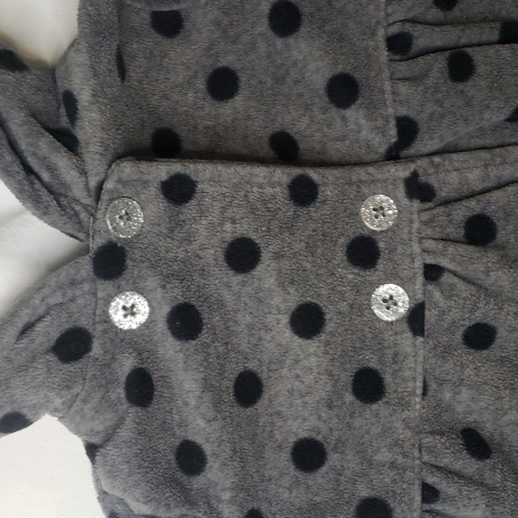 5/$30 CARTER'S Fleece Polka Dot Hooded Peplum Jacket - Picture 2 of 6